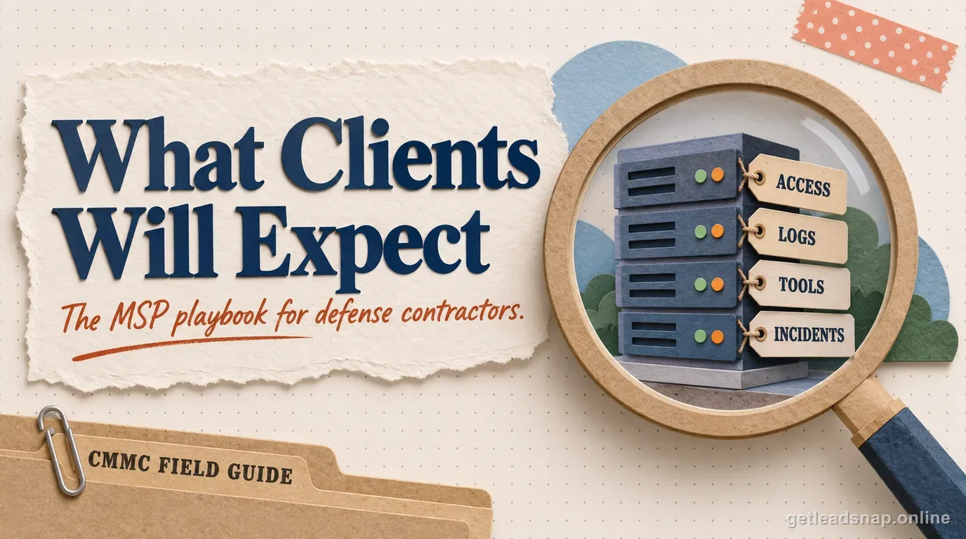 Illustration of an MSP supporting a defense contractor client through CMMC expectations
