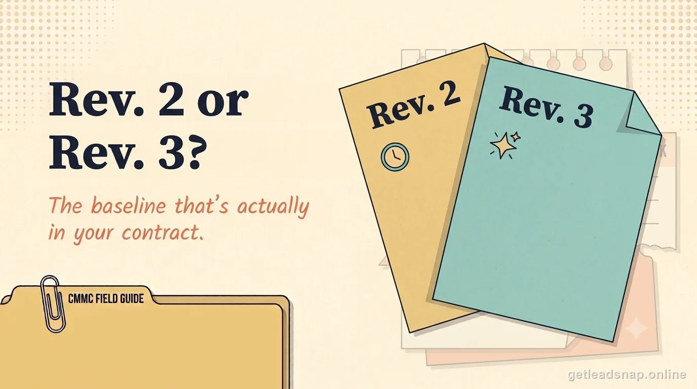 Illustration of two overlapping document pages labeled Rev. 2 and Rev. 3, fanned out like a hand of cards.